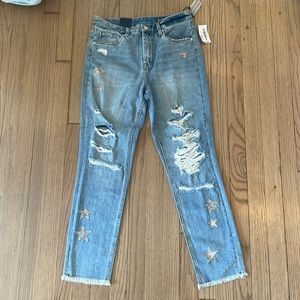 blank nyc blue jeans with stars, size 27